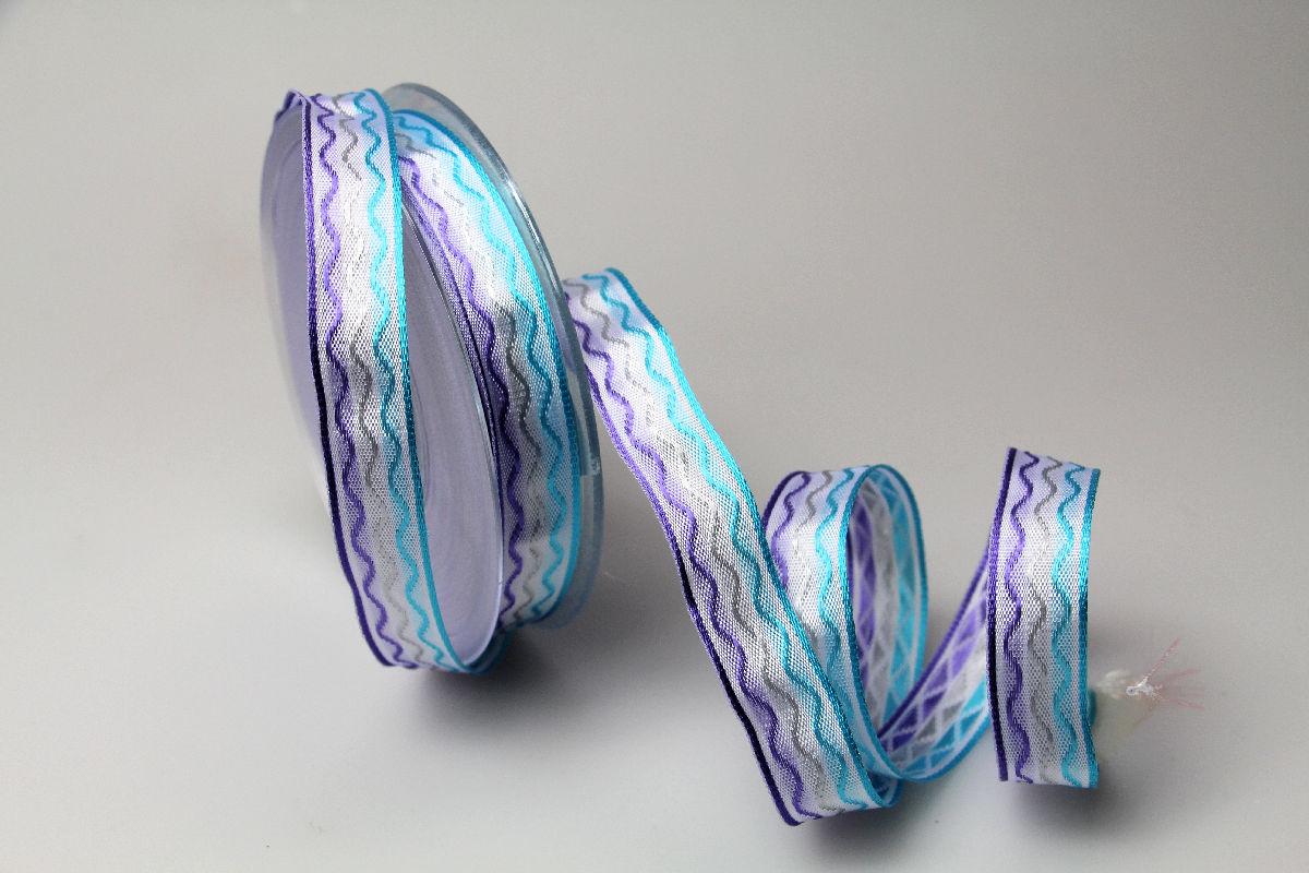Dekoband Waves flieder 15mm mit Draht
