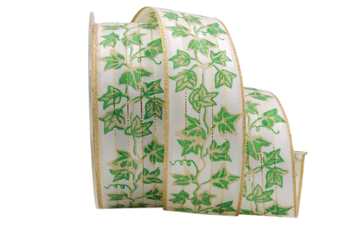 Efeu ohne Draht Creme/Grün 40mm