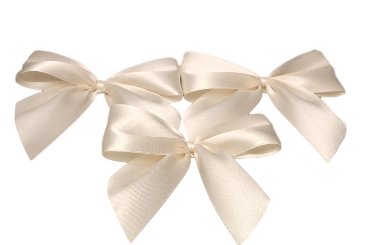 Fertigschleife 2-Flügel creme 40mm 20 Stück