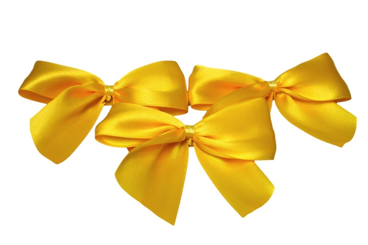 Fertigschleife 2-Flügel gelb 25mm 25 Stück