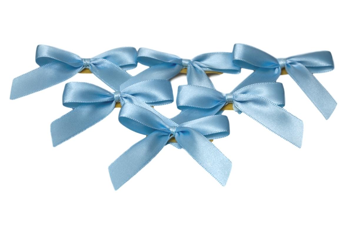 Fertigschleife 2-Flügel hellblau 15mm 25 Stück