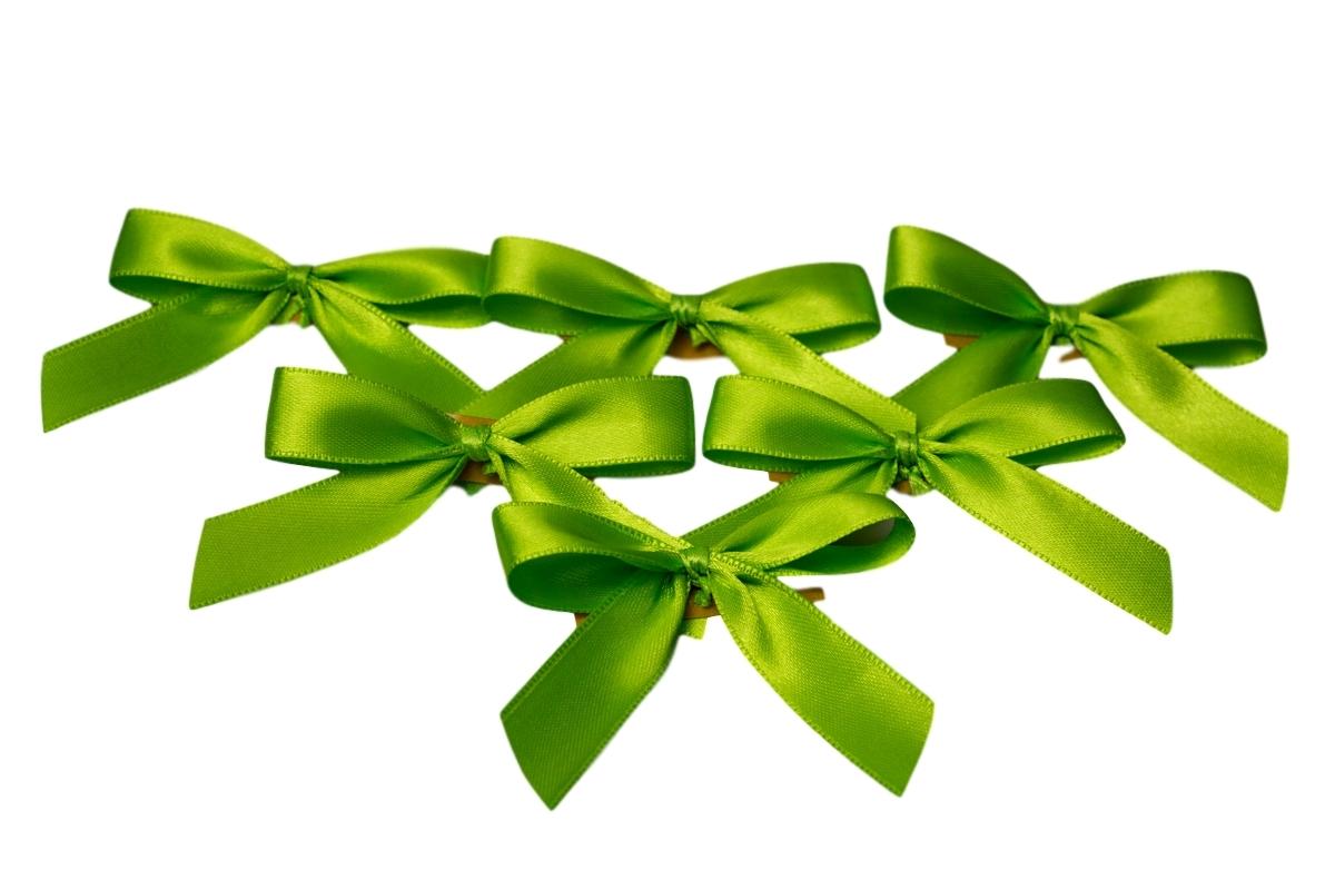 Fertigschleife 2-Flügel hellgrün 15mm 25 Stück