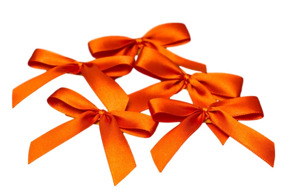 Fertigschleife 2-Flügel orange 15mm 25 Stück