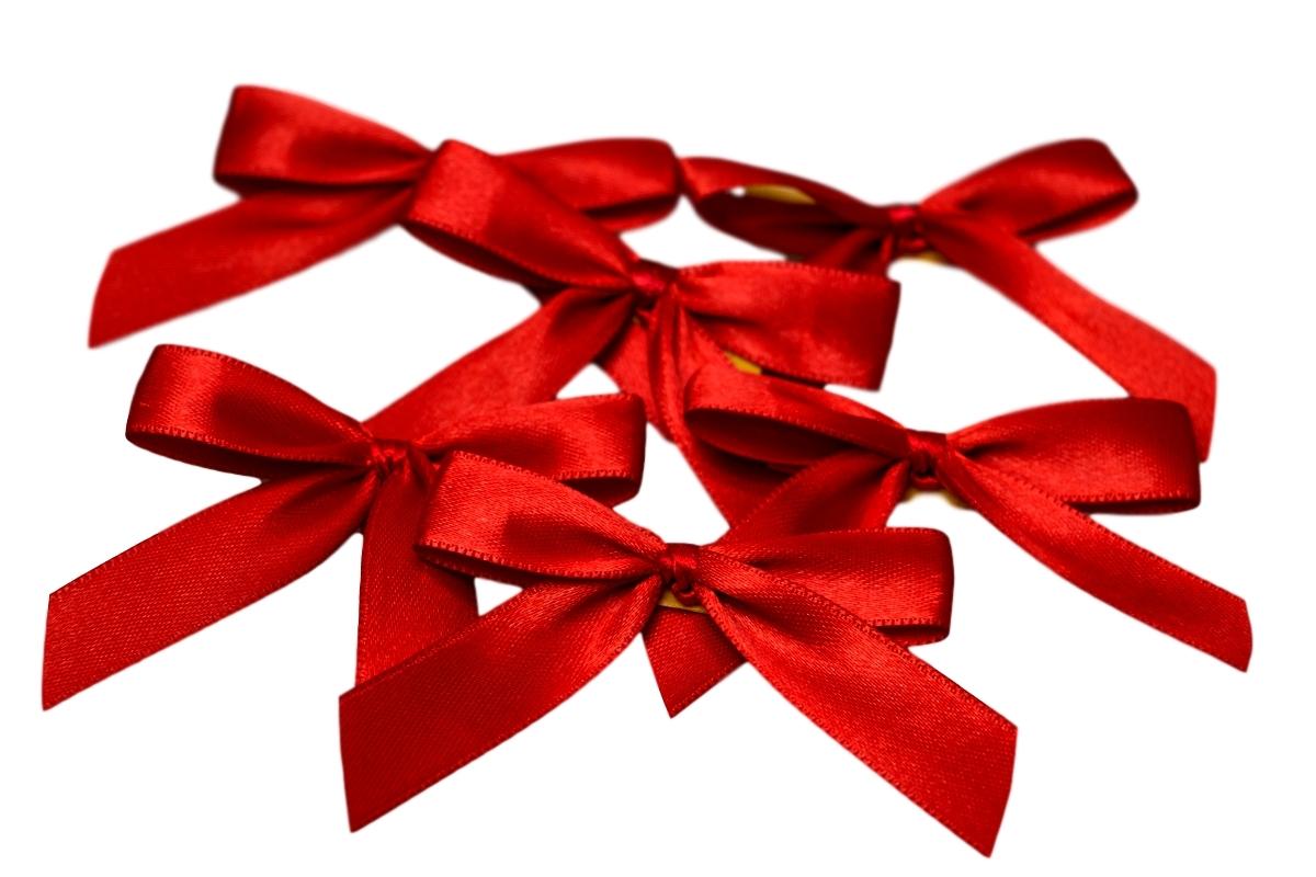 Fertigschleife 2-Flügel rot 15mm 25 Stück