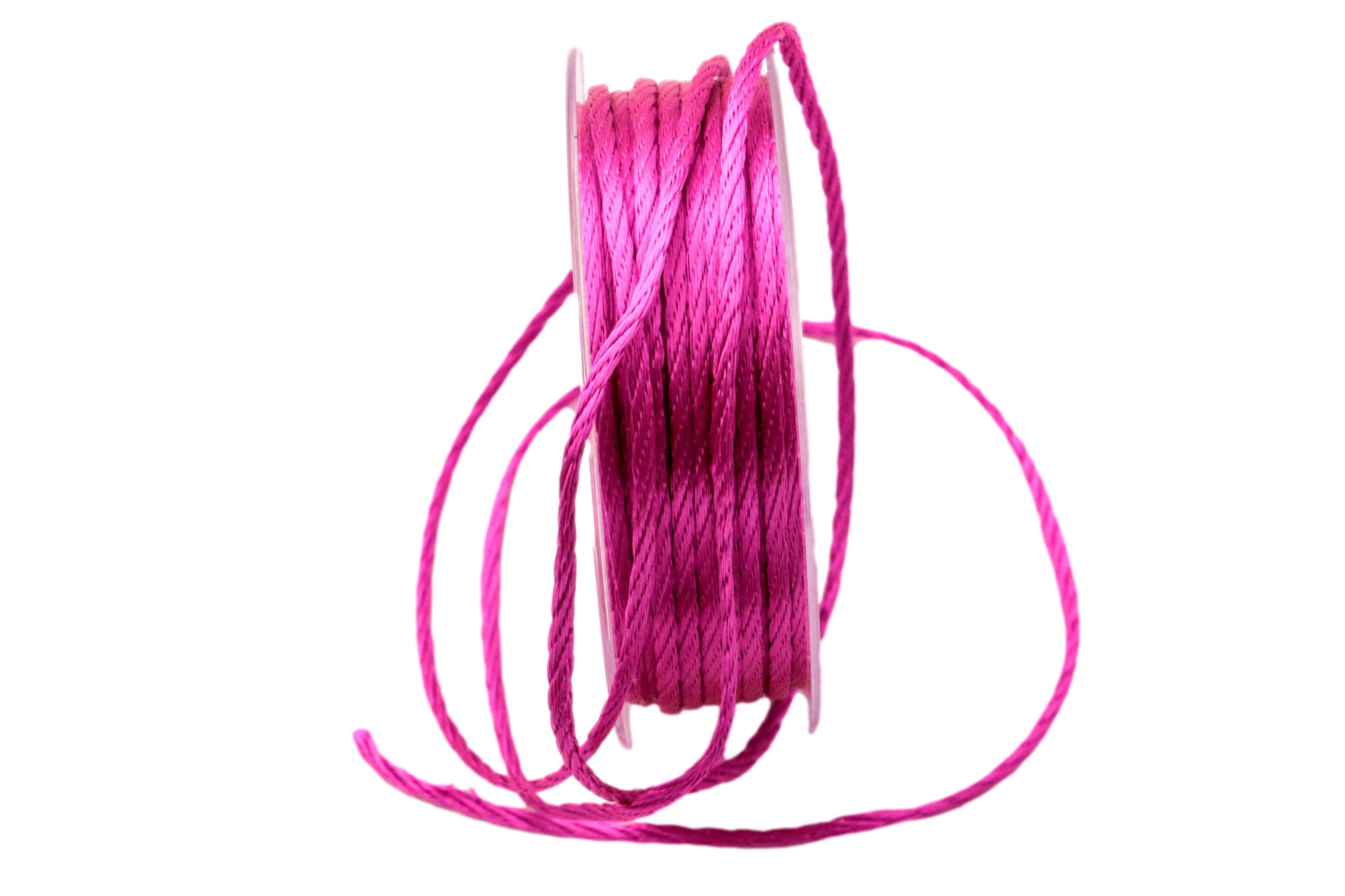 Flechtkordel pink ca. 2mm ohne Draht