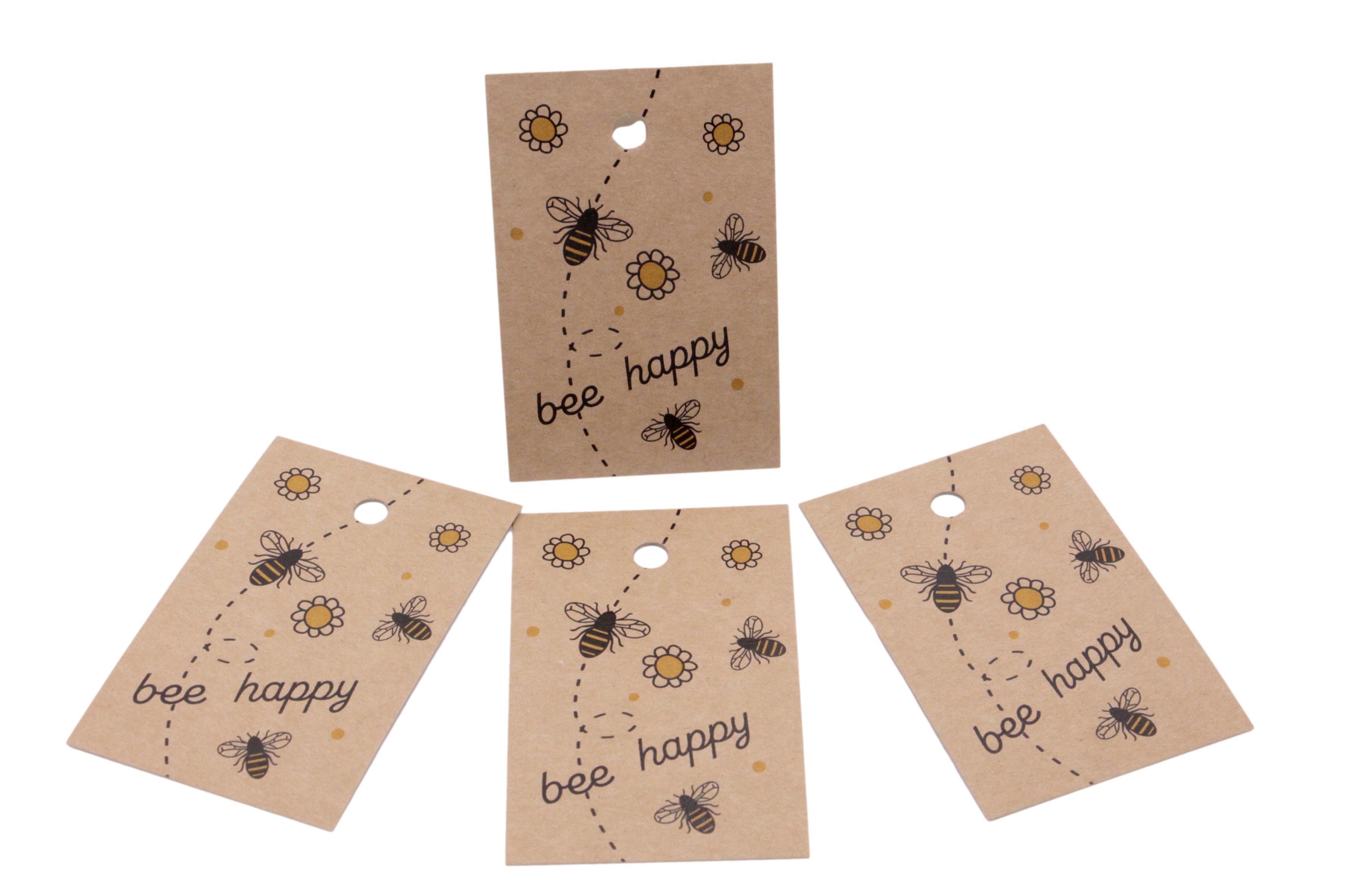 Geschenkanhänger "bee happy" 20 Stück