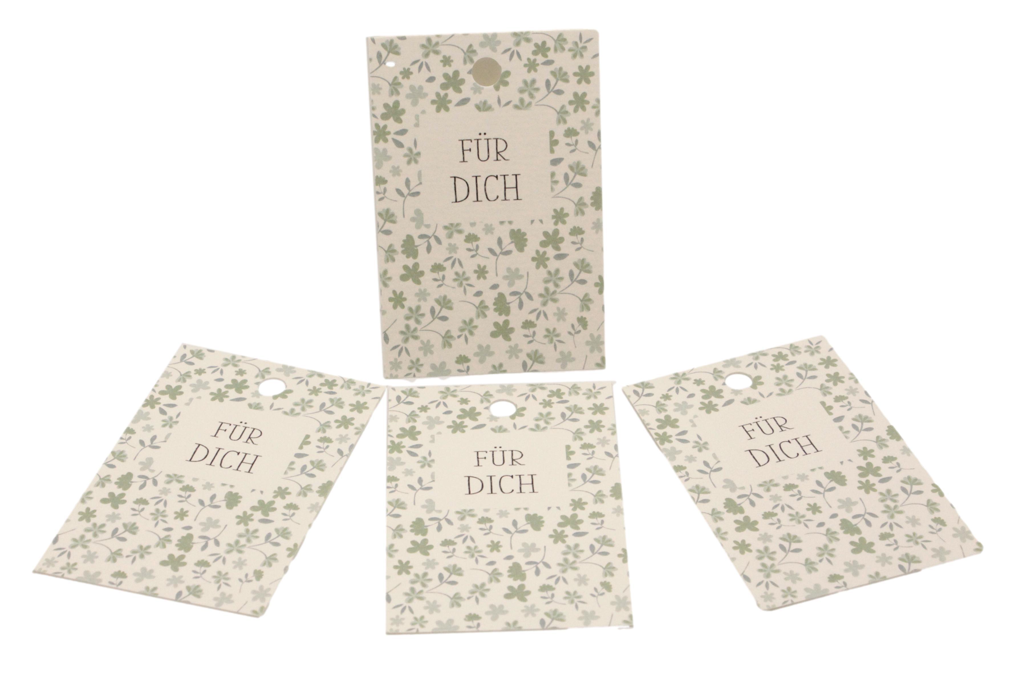 Geschenkanhänger "FÜR DICH" Blümchen und Blätter 16 Stück