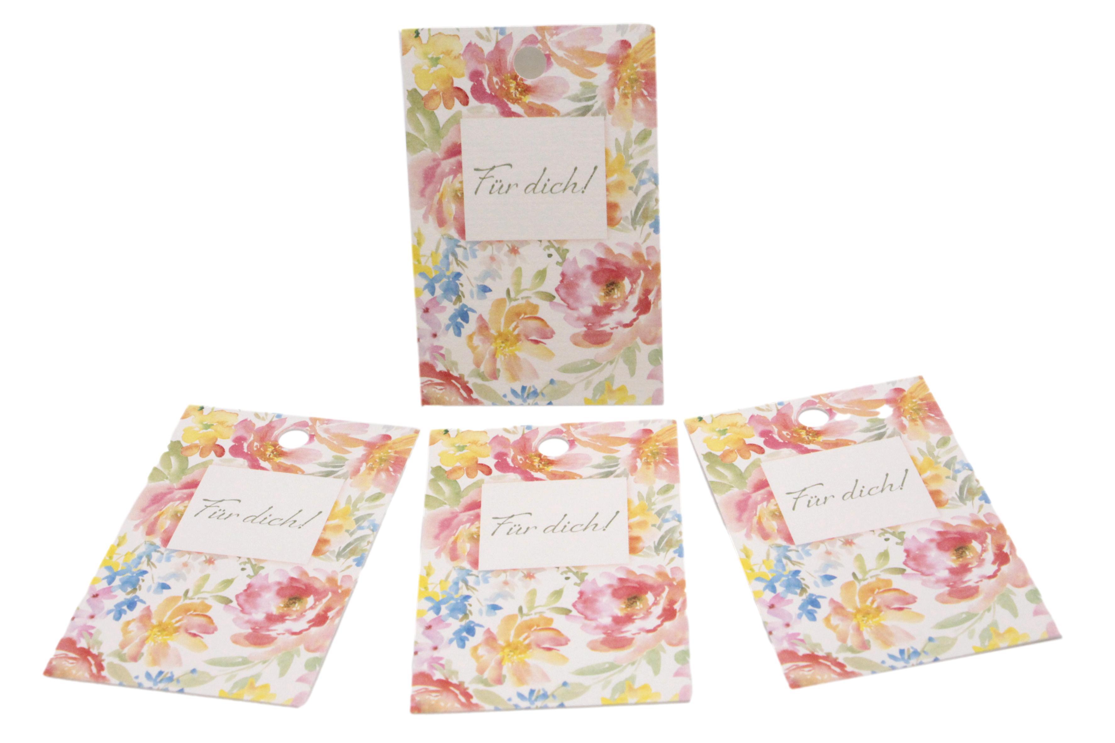 Geschenkanhänger "Für dich !" Blumen bunt16 Stück