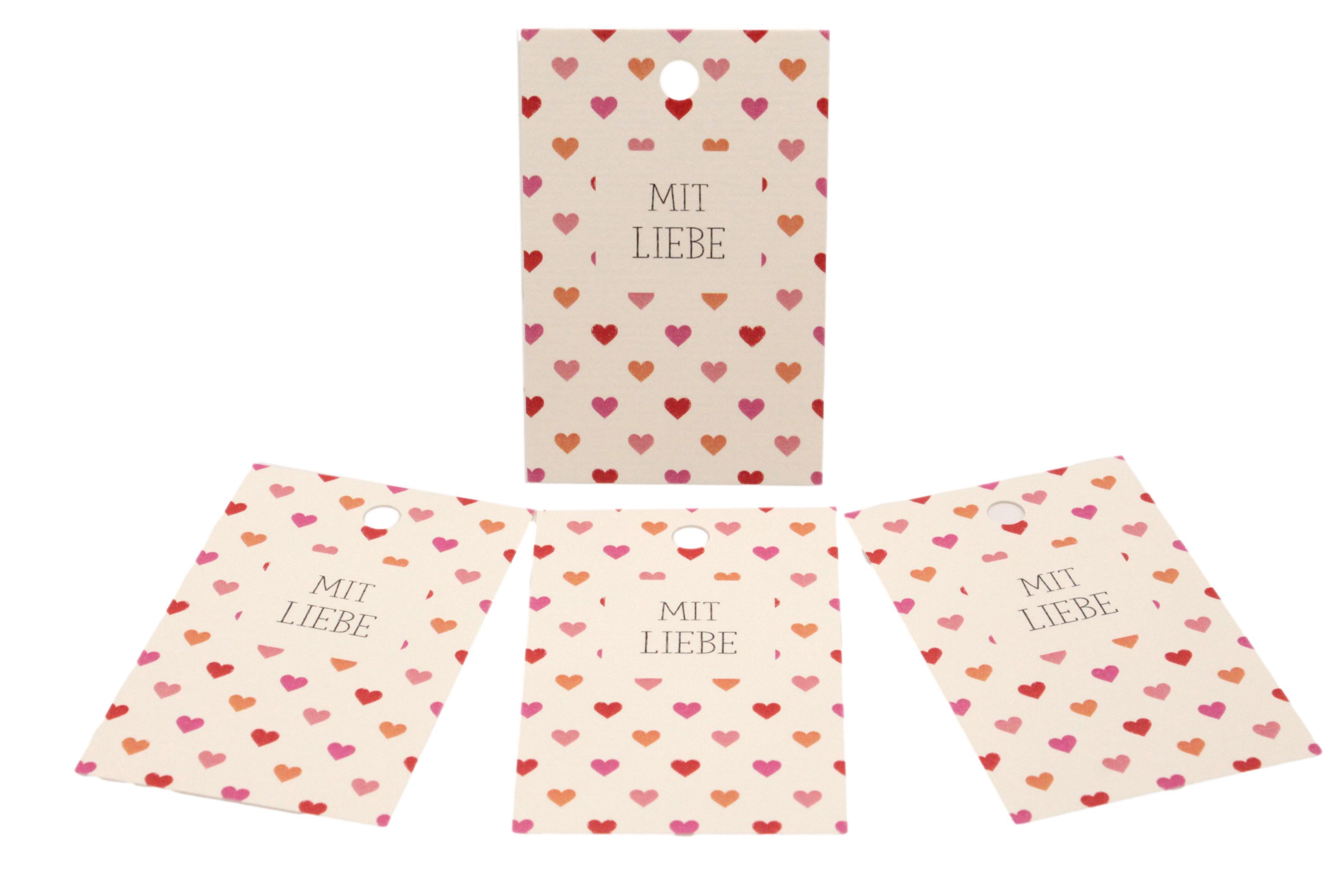 Geschenkanhänger "Mit Liebe" Herzchen16 Stück