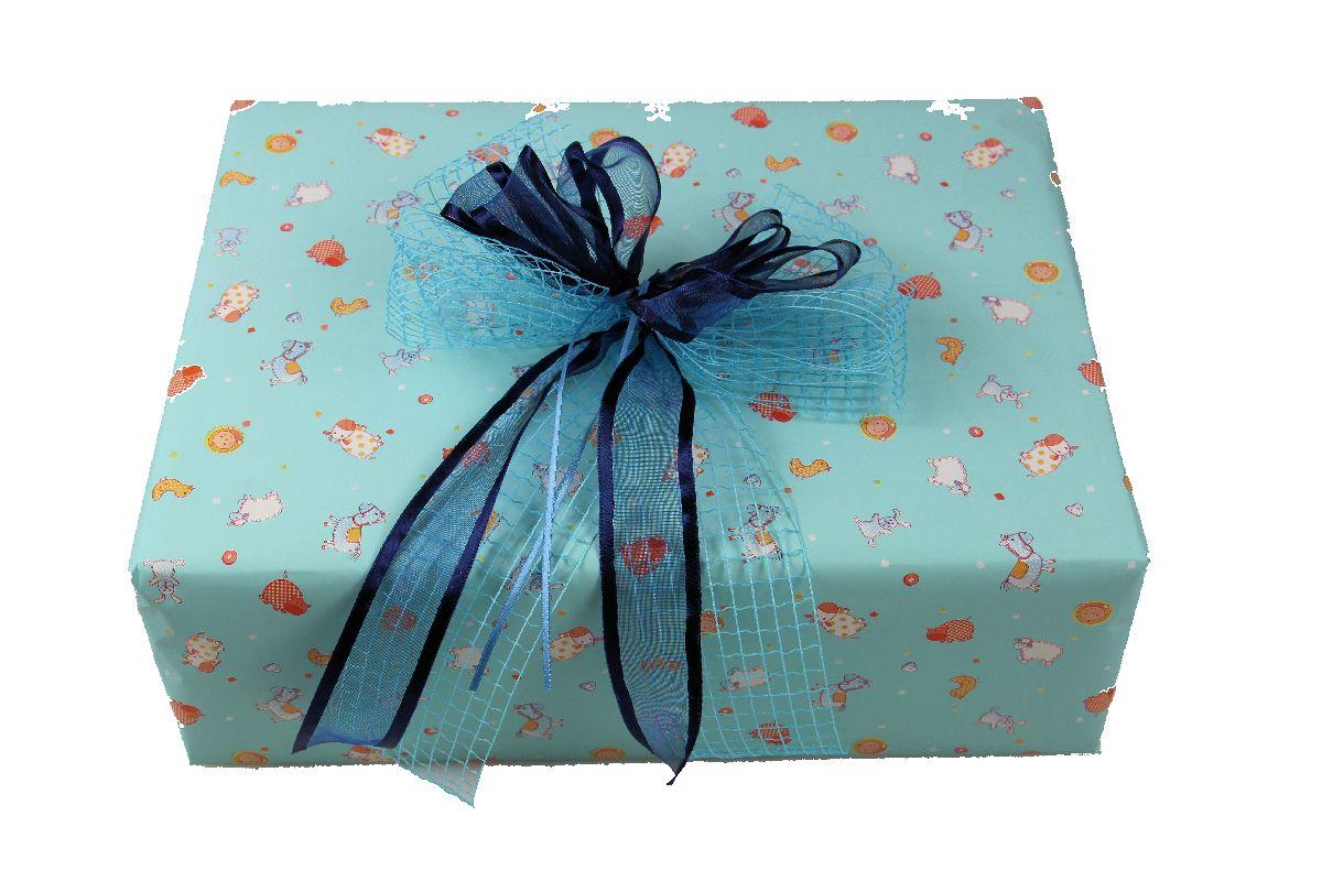 Geschenkpapier-Set Baby hellblau