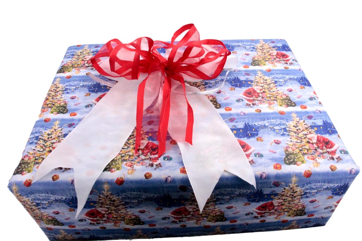 Geschenkpapier Nikolaus blau