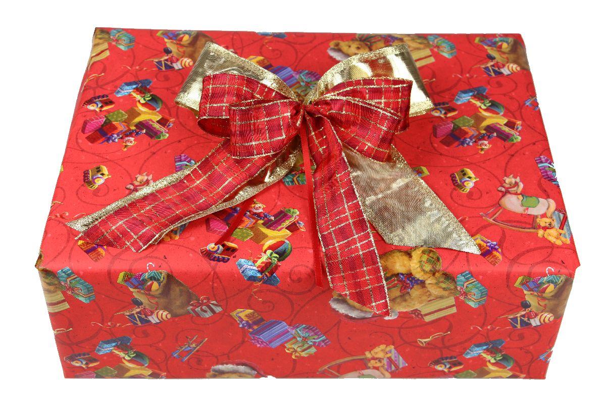 Geschenkpapier-Set Weihnachtsbär rot