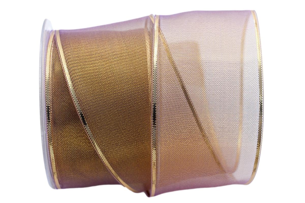 Goldband Transparente gold / lila 65mm mit Draht