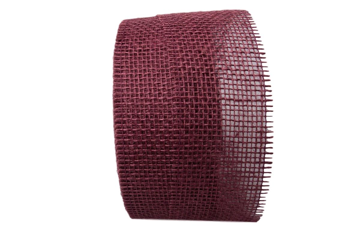 Jute bordeaux ohne Draht 70mm