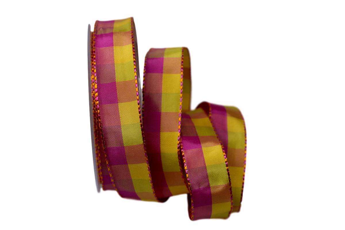 Karoband Andorra gelb 25mm mit Draht