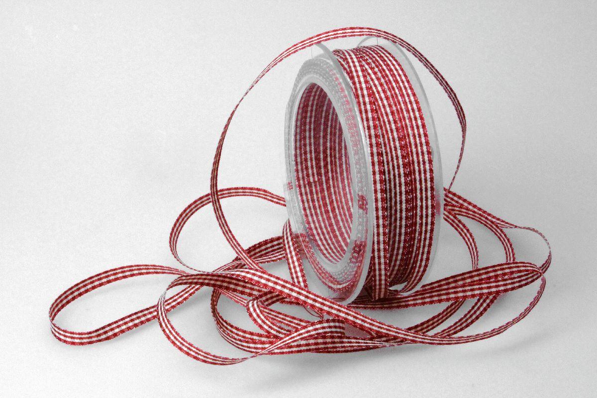 Karoband Landhauskarobändchen Bordeaux ohne Draht 6mm