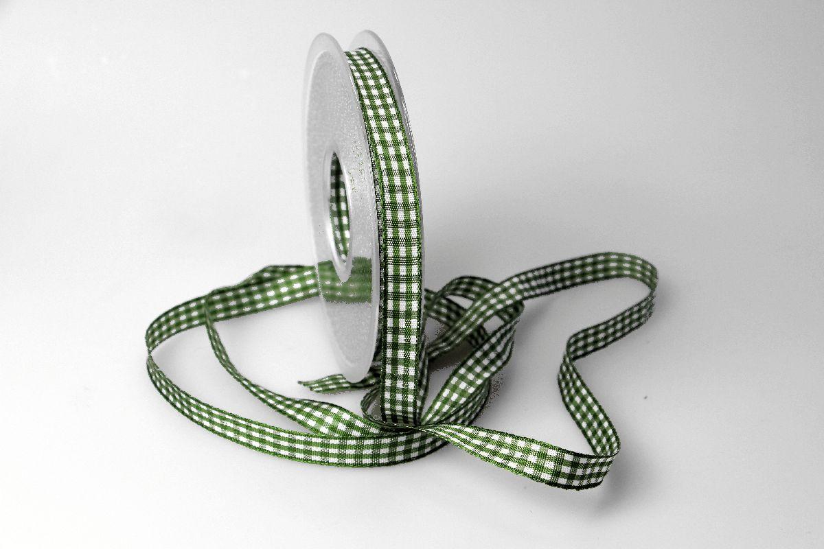 Karoband Landhauskarobändchen Grün ohne Draht 10mm