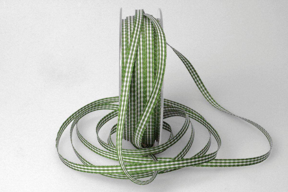 Karoband Landhauskarobändchen Grün ohne Draht 6mm