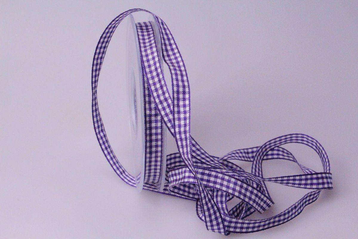 Karoband Landhauskarobändchen Lila ohne Draht 10mm