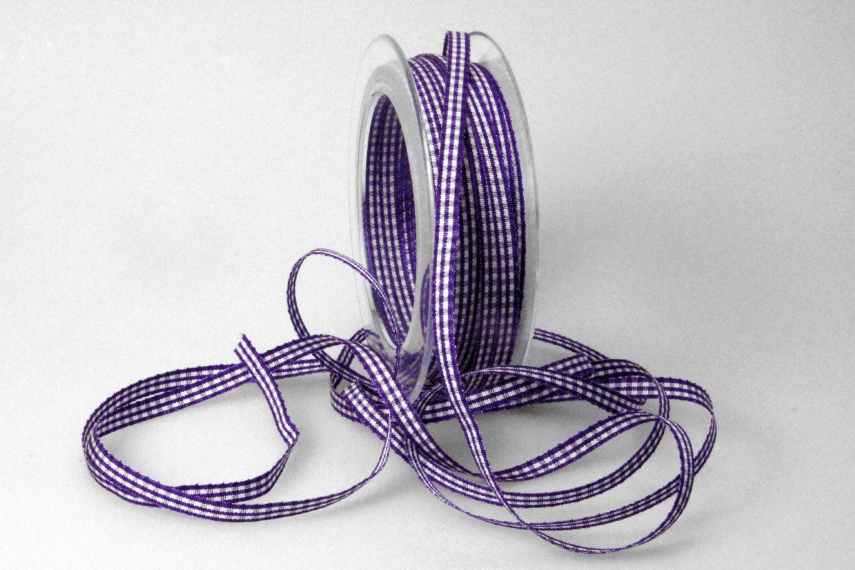 Karoband Landhauskarobändchen Lila ohne Draht 6mm