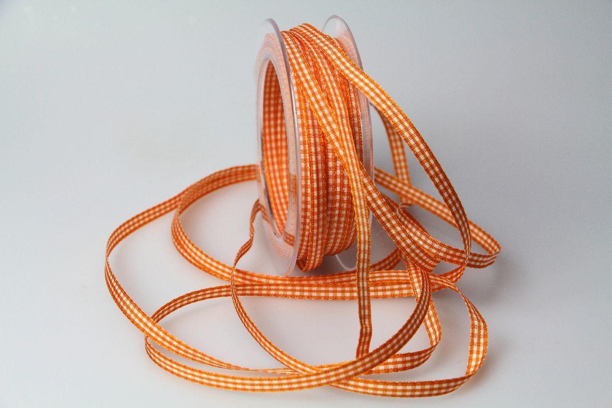 Karoband Landhauskarobändchen Orange ohne Draht 6mm