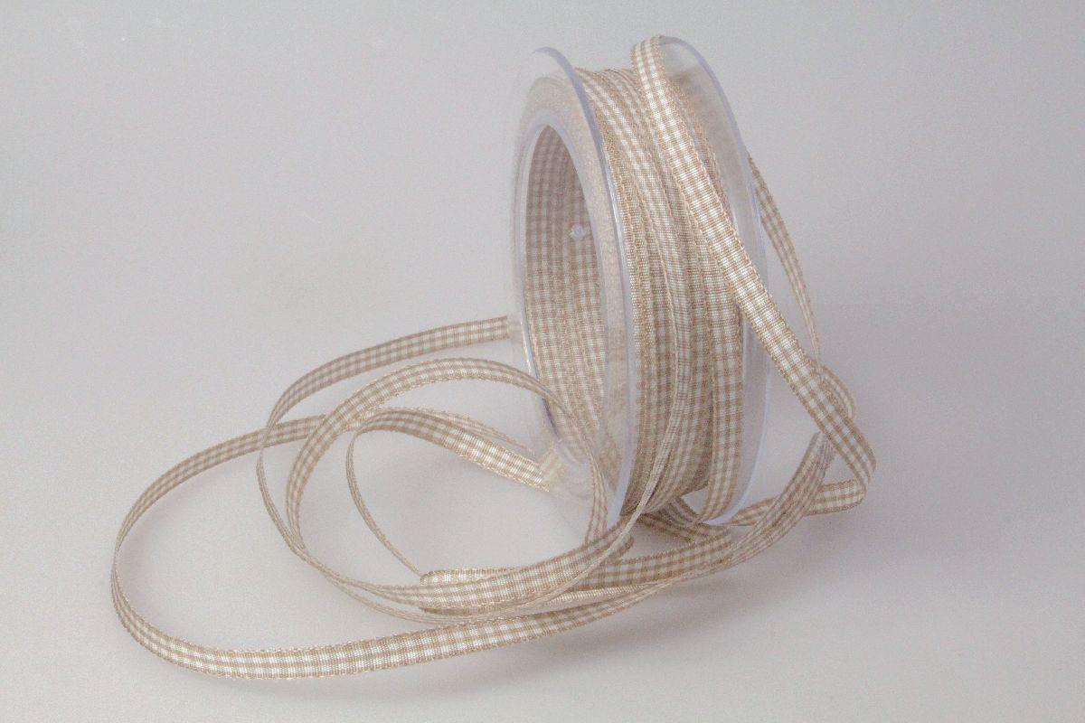 Karoband Landhauskarobändchen Toffee ohne Draht 6mm