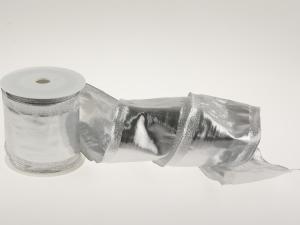 Geschenkband Dekoband Schleifenband Silberband Klondyke 100mm mit Draht