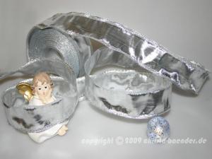 Silberband Klondyke Silber mit Draht 40mm