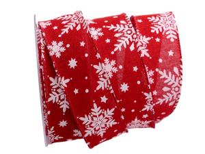 Weihnachtsband Neve rot 40mm mit Draht