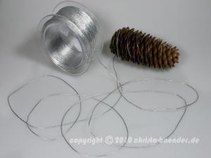 Geschenkband Dekoband Schleifenband Schnur Elastikschnur Silber ohne Draht 1-2mm