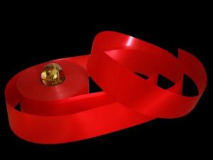 Geschenkband Dekoband Schleifenband Polyband Rot ohne Draht 49mm