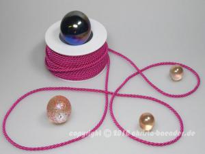 Geschenkband Dekoband Schleifenband Kordel Bischof/Pink ohne Draht 4mm