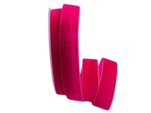 Samtband 25mm pink ohne Draht