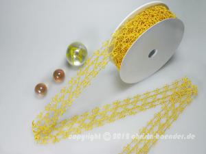 Geschenkband Dekoband Schleifenband Gitterband Tremosine Gelb mit Draht 30mm