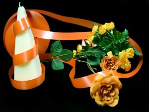 Geschenkband Dekoband Schleifenband Polyband Orange ohne Draht 19mm