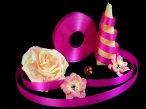 Geschenkband Dekoband Schleifenband Polyband Pink ohne Draht 19mm