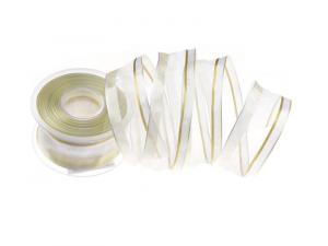 Streifenband Vienna weiß mit Draht 40 mm