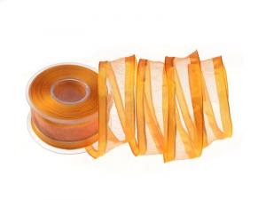 Streifenband Vienna orange mit Draht 40 mm