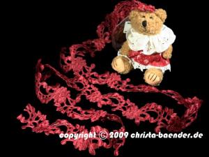 Blumenband Mona Lisa Bordeaux ohne Draht 45mm