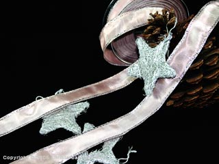 Weihnachts-Schleifenband Rosa mit Draht 25mm