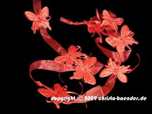 Geschenkband Dekoband Schleifenband Blumengirlande Daisy Rot ohne Draht 75mm