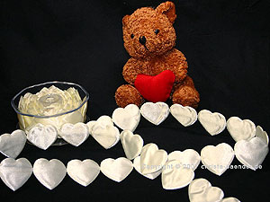 Herzband "Herz an Herz" Creme ohne Draht 38mm