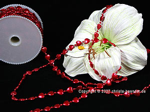 Herzband Herzchenkette Rot ohne Draht 9mm