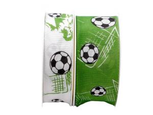 Dekoband Fussballset grün weiß Uniband mit Draht im Bänder Großhandel günstig kaufen!