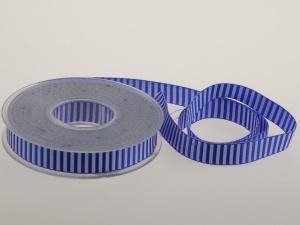 Geschenkband Dekoband Schleifenband Streifenband Querstreifen 15mm blau ohne Draht