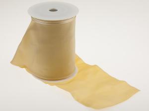 Geschenkband Dekoband Schleifenband Tischband unifarben 130 mm ohne Draht pastell gelb