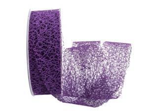 Geschenkband Dekoband Schleifenband Gitterband Floral lila 40mm ohne Draht