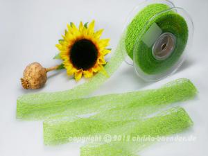Geschenkband Dekoband Schleifenband Gitterband Floral Hellgrün ohne Draht 40mm