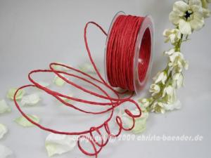 Papierkordel Rot mit Draht 2mm