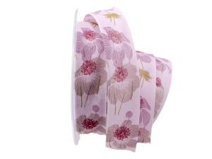 Geschenkband Dekoband Schleifenband Blumenband Blütenreichtum flieder 25mm mit Nylonkante